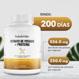 Citrato de Potasio 518mg (200mg de Potasio Elemental) + Proteína