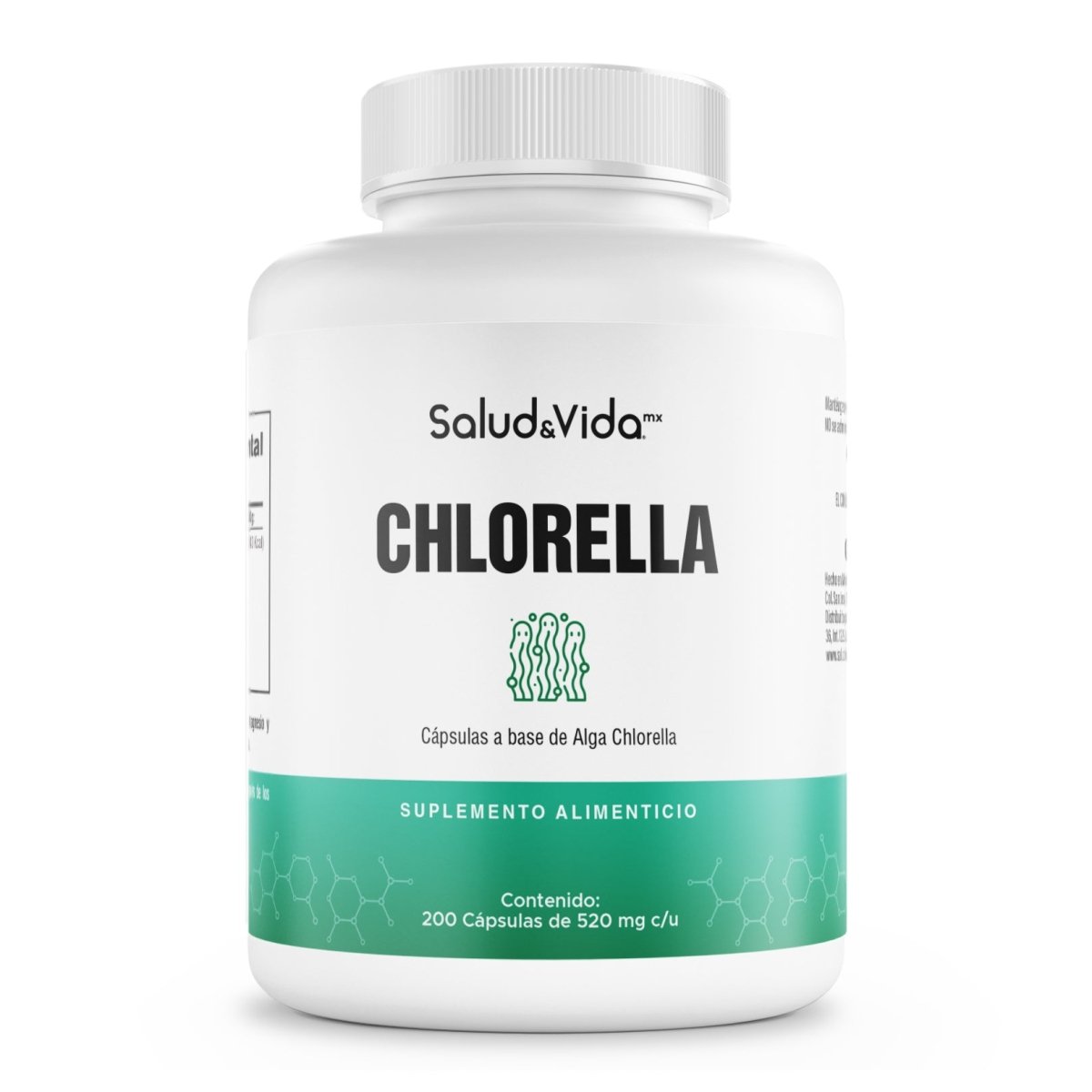 Alga Chlorella 200 Cápsulas Pared Rota y Orgánica - SaludVida México