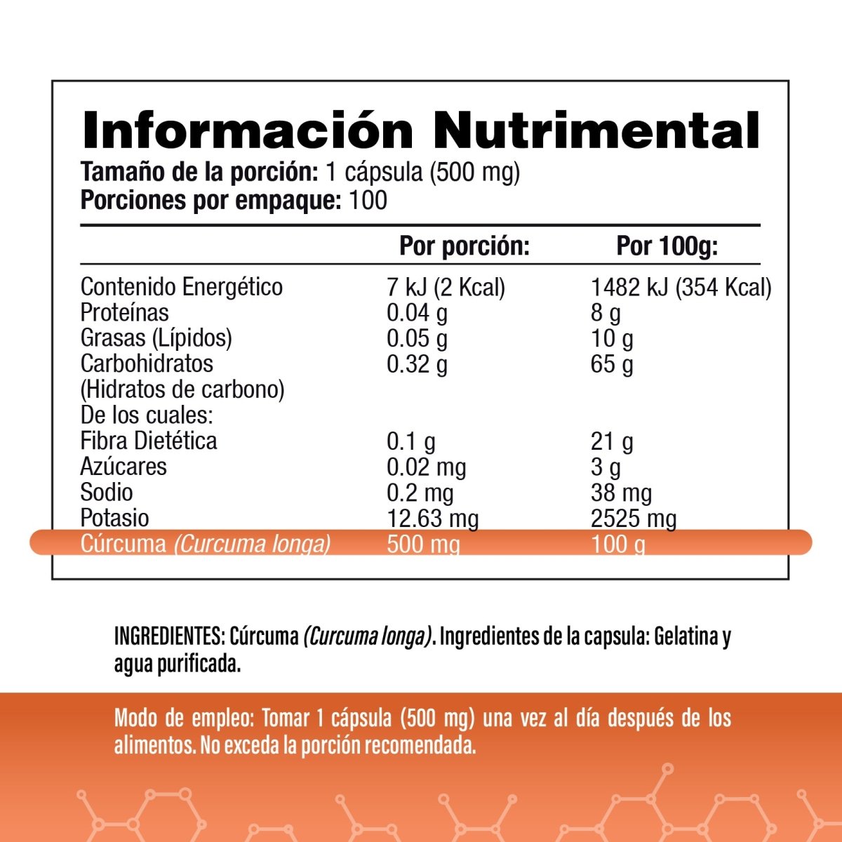 Curcuma 500mg - SaludVida México