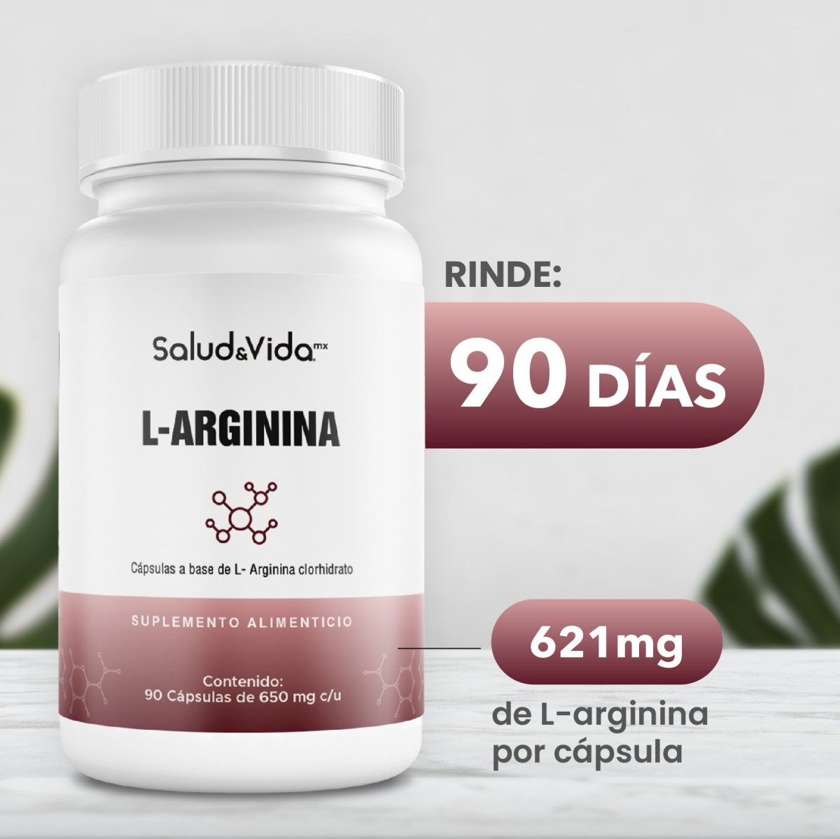 L-Arginina Pura 650mg - SaludVida México