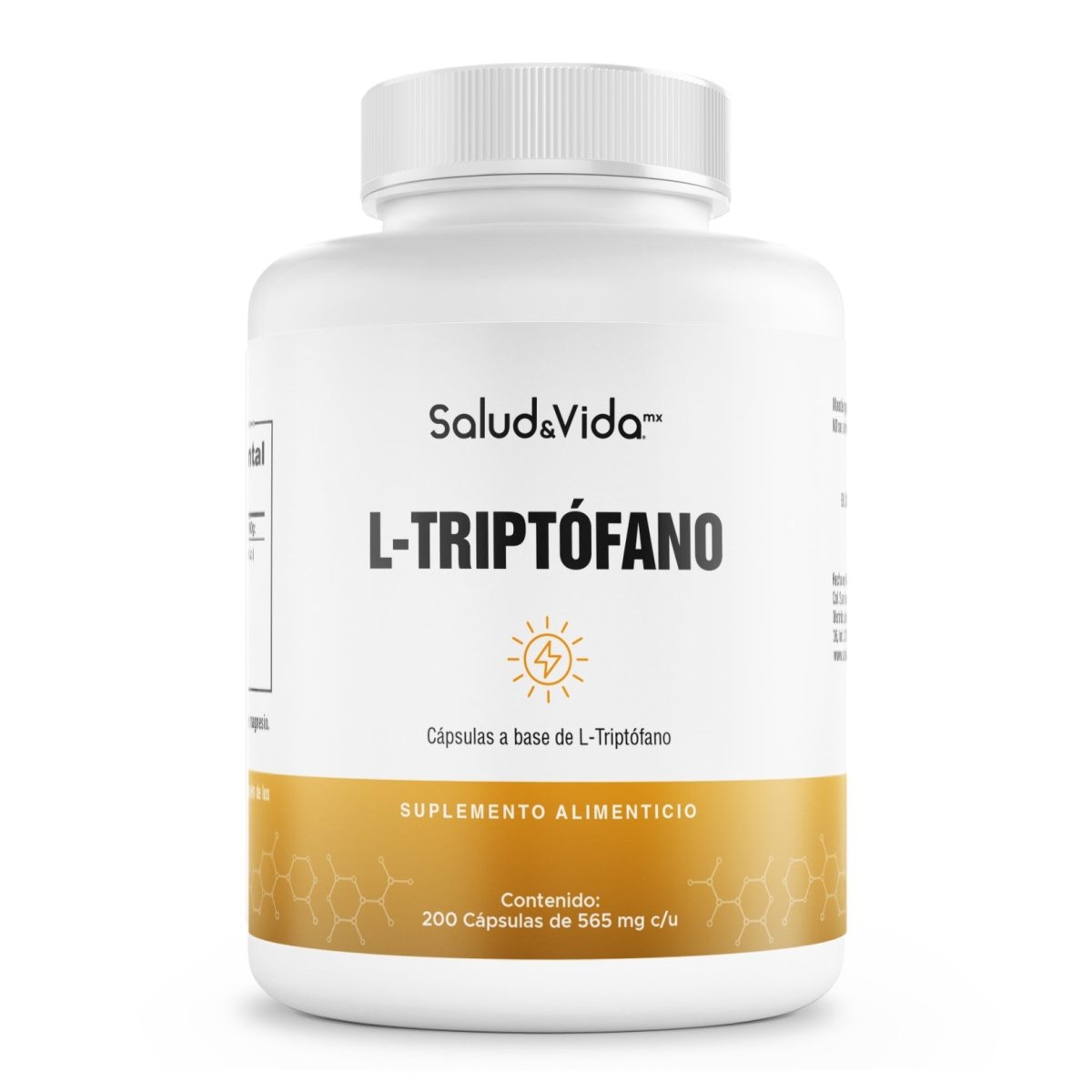 L-Triptófano 565mg 200 cápsulas - SaludVida México