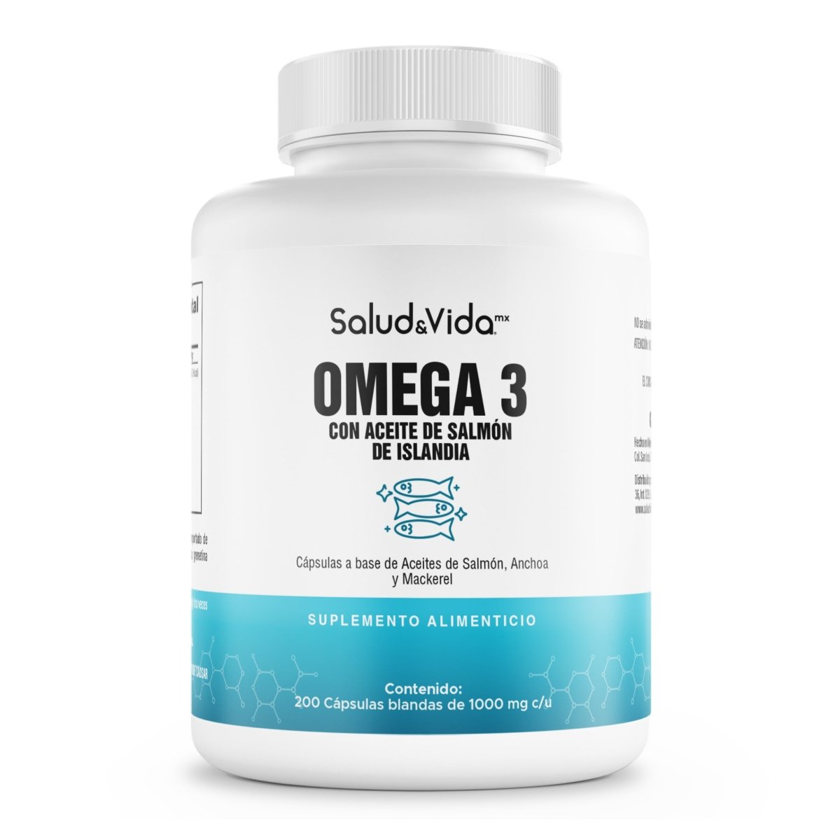 Omega-3 De Aceite De Salmón Islandés - 2000mg Por Porción (2 Caps), 360mg Epa, 240mg Dha - 100% Natural - 200 Cápsulas blandas – S&V - Sin Excipientes, Sin Gluten, Sin Omg - SaludVida México